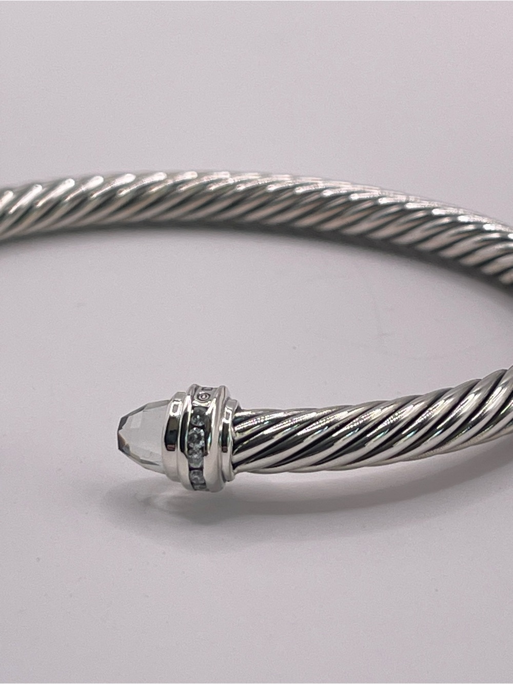 David Yurman Cable Classics 5mm Bracelet Prasiolite and Diamonds - Picture 10 of 11